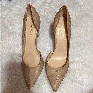 Nine West Beige Textured Heels